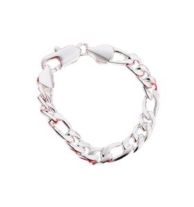 Helt ny 10m i sidled räkspänne Men039S 925 Silver Plate Charm Armband 205x10cm DFMWB151Sterling Silver Plated Jewel1582350