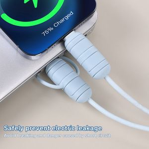 6-1PCS USB充電器ケーブルプロテクターユニバーサル電話充電ワイヤミXiaomi Xiaomi Samsung充電ケーブルのワイヤーポート保護カバー