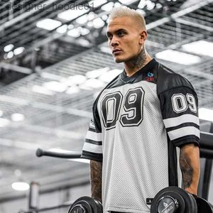 Moletons masculinos moletons 2019 New Mens T-shirt Secagem rápida e respirável camisa de futebol masculino solta e camiseta de fitness Tamanho M-xxl C240412