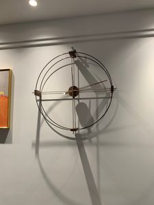 Minimalista Espanha Brass Walnut Copper Luxury Home Creative Decorate Big Double Circle Nordic Wall Clock