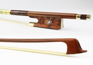 新しい4/4サイズPernambuco Violin Bow Snakewood Frog Natural Mongolian Hair Violin Parts Accessories無料配送8739437