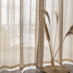 Japanese Simple Style Curtain Balcony Floor-to-ceiling Window Drapes Bedroom Bay Window Curtains Home Shade Living Room Drape