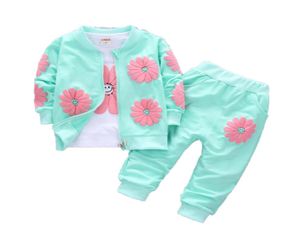 3pcs Kids Roupas de bebê conjunto para meninas Autumn Cotton Fashion Girls Set Setits Roupas de bebê Conjuntos casuais de roupas de bebê8439329