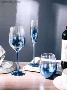 Wine Glasses Blue Starry Sky Crystal lass oblet Red Wine lass Mu Home Hih Value Party rape Champane lass Cocktail Set Furniture Items L49