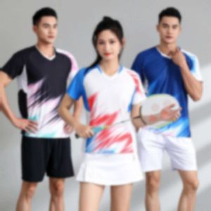 Nuova fabbrica che vende abiti da badminton a manica corta tavolo da tennis di allenamento sport con asciugatura rapida da uomo traspirante camicie da donna da donna