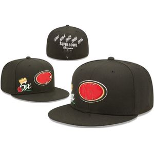 Novo Caps Caps Football Hat SF 4 Campeões Cap preto de todos os tamanhos Combater todas as tampas Tamanho do chapéu de alta qualidade 7, 7 1/8, 7 1/4, 7 3/8, 7 1/2, 7 5/8, 7 3/4