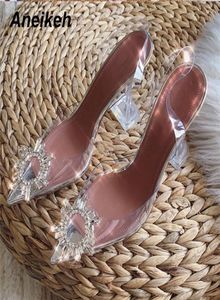 Aneikeh grande taglia 41 42 43 44 45 sandali in PVC trasparente Fashion Domenne scarpe strass con tacchi alti sandali con cinturino per estate 2103193854168