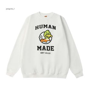 Mänskligt gjord hoodie överdimensionerade hoodie män högkvalitativ mänsklig streetwear tryckande anka broderi människa gjord av high end lyxig lätt andningsbar pullove 4649