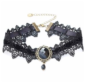 Women With Pendant Lace Necklace Handmade Short Chain Collar Choker Gothic Retro Sexy Costume Jewelry Wedding Vampire Holiday5390735