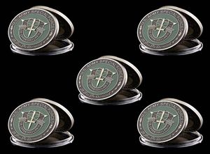 5PCS US AMERICA ARMY ARMY CRAFT SPECIAL FORCES NICE GREEN MIRITIOL BERET METAL CHALNGER COIN Collectibles5731841