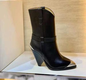 패션 시즌 신발 Isabel Paris Marant Limza Boots 프랑스 오리지널 가죽 금속 발끝 5105723