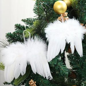 Angel White Feather Wing Ala d'albero di Natale Ornamento appeso Ornamento di nozze bianchi di alta qualità per Natale per bambini