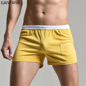 Shorts GANYANR Running Shorts Men Sport Crossfit Basketball Gym Tennis Soccer Volleyball Training Gay Sexy Pouch Quick Dry