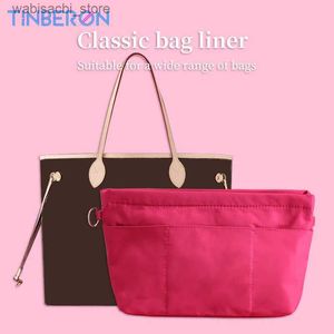 Cosmetic Bags TINBERON Womens Bags Organizer Makeup Bag Travel Portable Handbag Tote Bag Insert Organizer Rose Red Nylon Inner Bag Wash Bags L49