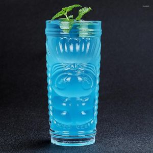 Weingläser 500 ml 3D Cartoon Glass Cup Tiki Cocktail Bier Cola Cold Juice Cups Kreatives Trinken Set Bar Home Collins