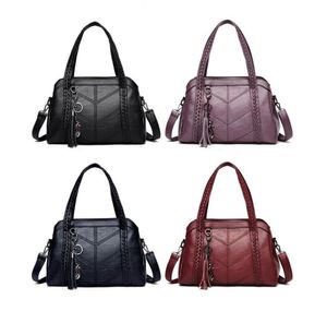 Neue Weave -Einkaufstasche Frauenbeutel Flut große Kapazität Mom Bag Fringe Handtasche Umhängetasche Crossbody Tasche
