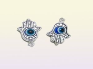 100st hamsa hand ond öga kabbalah tur charms hänge för smycken gör armband 19x12mm276k9253131