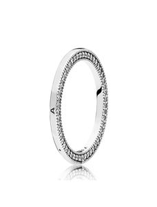 Otantik 925 Sterling Gümüş Yüzükler Kalpler için Orijinal Hediye Kutusu Sicat CZ Diamond Ring Men3296162