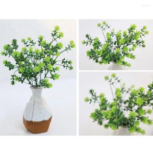 Dekorativa blommor Green Artificial Chrysanthemum Grass Fake Flower Plant Wedding Home Room Plastic Diy Garden Outdoor Arrangement Party