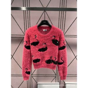 Kadın Sweaters Sonbahar Kış Mink Yün ağır iş boncukları işlemeli kuğu kazak süveteri yumuşak yapışkan go stil moda çok yönlü