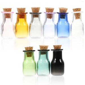 Vasen 9 PCS Mini Glass Cork Stopper Schriftzug Proben Siegel -Siegel Laborbehälter