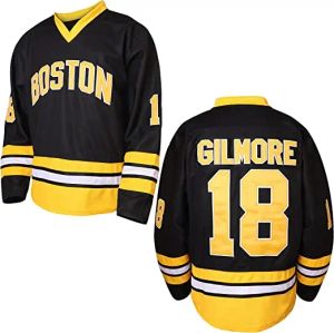 Equipamento Jersey de hóquei no gelo Happy Gilmore 18 Boston Adam Sandler 1996 Camisinho esportivo de cinema Números de letras Black Sport Cloth Cloth