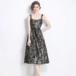 Lässige Kleider Jacquard Weave trägerlos für Frauen Sommer hohe Taille ärmellose elegante Partykleid weiblicher Ball gewachsen Vestidos J155