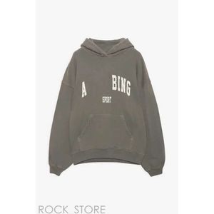 En bing kvinnlig designer ab hoodie brev tryckt tvättvatten rör fry varumärke annies bing tröja snöflinga lös pullover bing woman hoodie 593