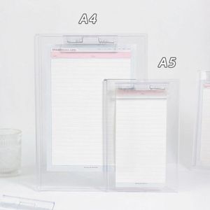 Creative A4/A5 File Folder Board Acrylic Transparent Document Organizer Urklipp Studenter som skriver Pad School Office Supplies