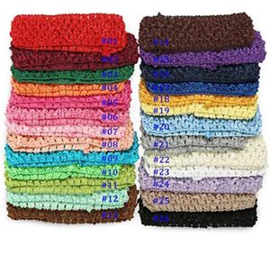 50pcslot baby menina039s Bandas de cabeça de crochê de crochê de faixas de cabelo elásticas para produtos de diy para flores ou arcos7360945