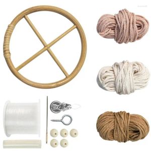 Dekorative Figuren Wind -Chime -Kits für Erwachsene DIY Massivholz Ersatzteile Makrame Dekor Windchime mit 3 Farben Seil