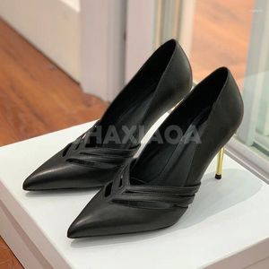 Kleiderschuhe Sommerstil Frauen Pumpen flacher Mund schlanker Absatz Design High Heels Elegante Atmosphäre weiblich