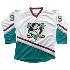 Hóquei Charlie Conway Mighty Ducks Jersey 96 Filme Hóquei Gelo 99 Adam Banks Jersey Sport Sweater Stitched Letters Numbers Sxxxl White