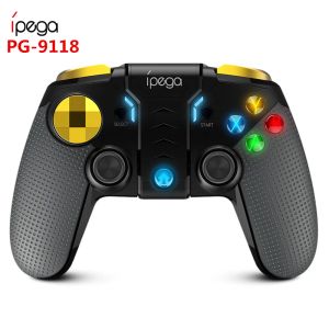 GamePads IPEGA PG9118 Wireless Bluetooth Gamepad Multimedial Controller Joystick Console do gier Android iOS PC Telefon dla Xiaomi