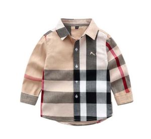 Shirt a quadri per bambini camicie a maniche lunghe per bambini primaverili per bambini top per collare per bambini in cotone 27 anni7960130
