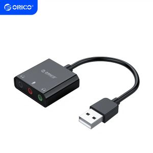 Cards ORICO Sound Card External USB Interface 3.5mm Stereo Microphone Audio Volume Adjustment Free Drive Adapter for Laptop PS4 Headse