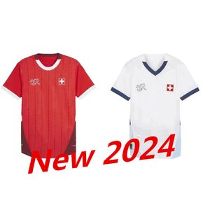 Suíça Jerseys da Copa da Copa da Copa do Euro de 2024 Equipe Swiss Nacional Elvedi Akanji Zakaria Sow Rieder Embolo Shaqiri Home Away Futebol Camisas de futebol 999