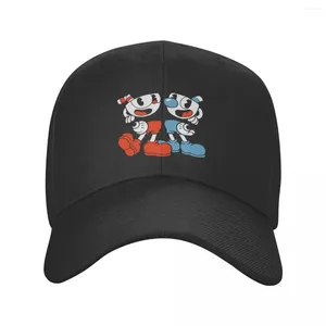 Ball Caps Custom Game Cartoon Cuphead Mugman Baseball Cap Men Women Adjustable Dad Hat Streetwear Snapback