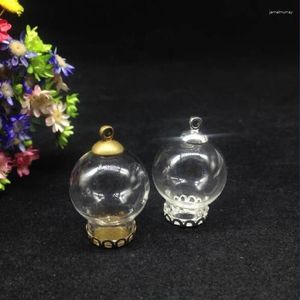 Pendant Necklaces 50sets/lot 20 12mm Empty Glass Globe Bubble Ball Lace Base 8mm Cap Set Cover Dome Vial Craft Diy Jewelry Necklace