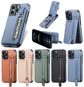 Caso de telefone de couro de cartões com zíper para iPhone 14 Plus 13 12 mini 11 Pro Max X Xs XR 8 7 6 6S SE Purse Titular Cover8157859