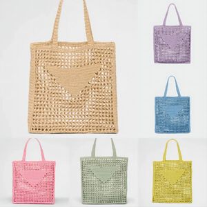 designer beach bag Mesh Woven Shoulder Bag Luxury triangle handbags designer tote bags basket bag for women's Straw weave Raffias beach bag Shopping Bagss