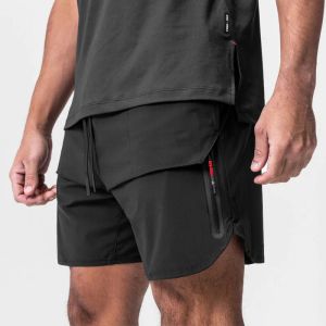 Pantaloni che corrono pantaloncini da uomo pantaloncini fitness con zip tasche di allenamento maschile pantaloncini per bodybuilding rapido