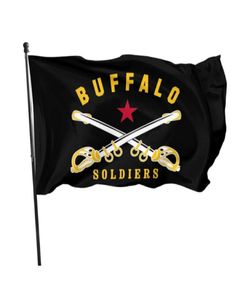 Buffalo Soldier America History 3039 x 5039ft Flags Outdoor Celebration Banners 100d Polyester High Quality With Brass GROMM1701516