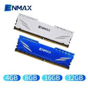 Rams ENMAX RAM DDR4 4G 8GB 16GB 32GB 2400MHz 2666MHz 3200MHz Intel kylfläns Dual Channel DIMM MEMORIA RAM 1.35V DDR4 RAM för skrivbord