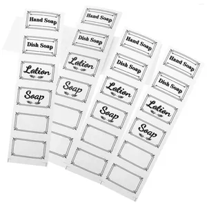 Flytande tvåldispenser 6 datorer Travel Shampoo Label Accessories Bottle Sticker Decals Paper Clear Stickers Containers