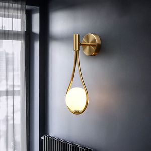 Bestverkaufte Glasball Messing Wandlampen Nordic LED Schlafzimmer Nachtlampe Wohnraum Esle Balkon Dekor Beleuchtung