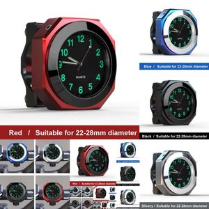 NEU 2024 2024 Andere Autoelektronik Aluminiumlegierung Motorrad Takt Wasserdichte Quarzuhr Wache Luminous Clock 22-28 mm Lenker-Styling-Autozubehör