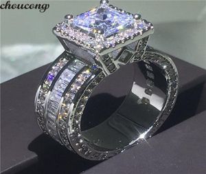 Choucong Vintage Court Ring 925 Sterling Silver Princess Cut 5A CZ Stone Engagement Wedding Band Rings for Women Jewelry Gift7124793