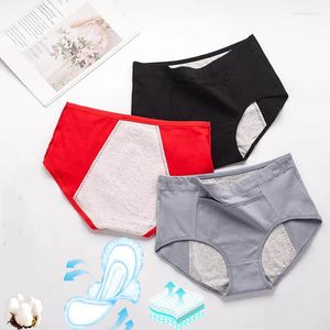 Frauenhöfen Baumwoll-Menstruation und Leckage-Sichtabsorbierende Hosen Unterwäsche Taille Intimates warm atmungsaktive weibliche Slips L-4XL