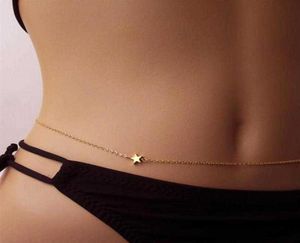 Summer Sexy Gold Star Body Midje Belly Chain Simple Beach Jewelry for Women Boho Bikini Body Jewelry Bijoux27357124541